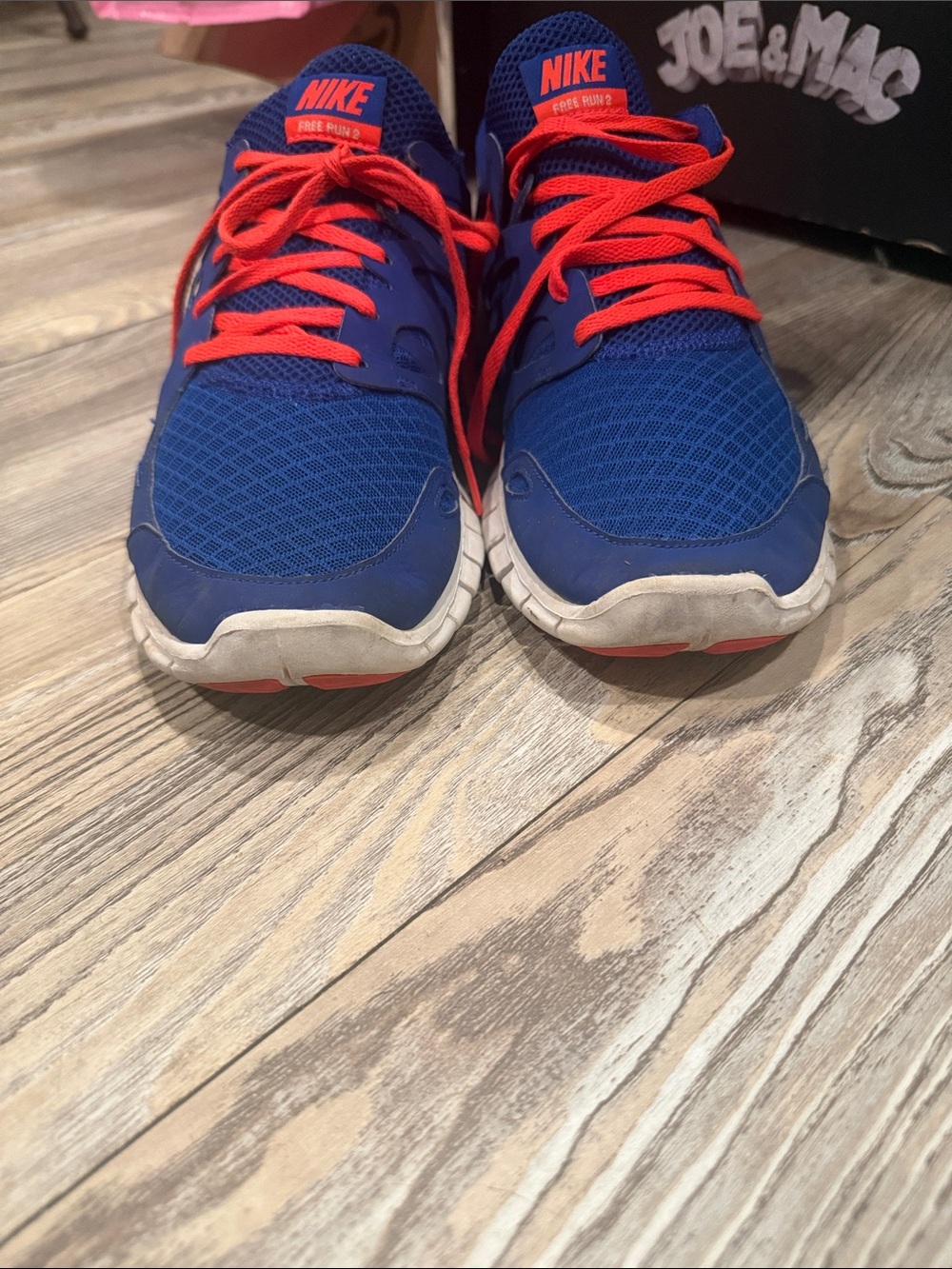Nike Free Run+2 Drenched Blue/White-Solar Red
